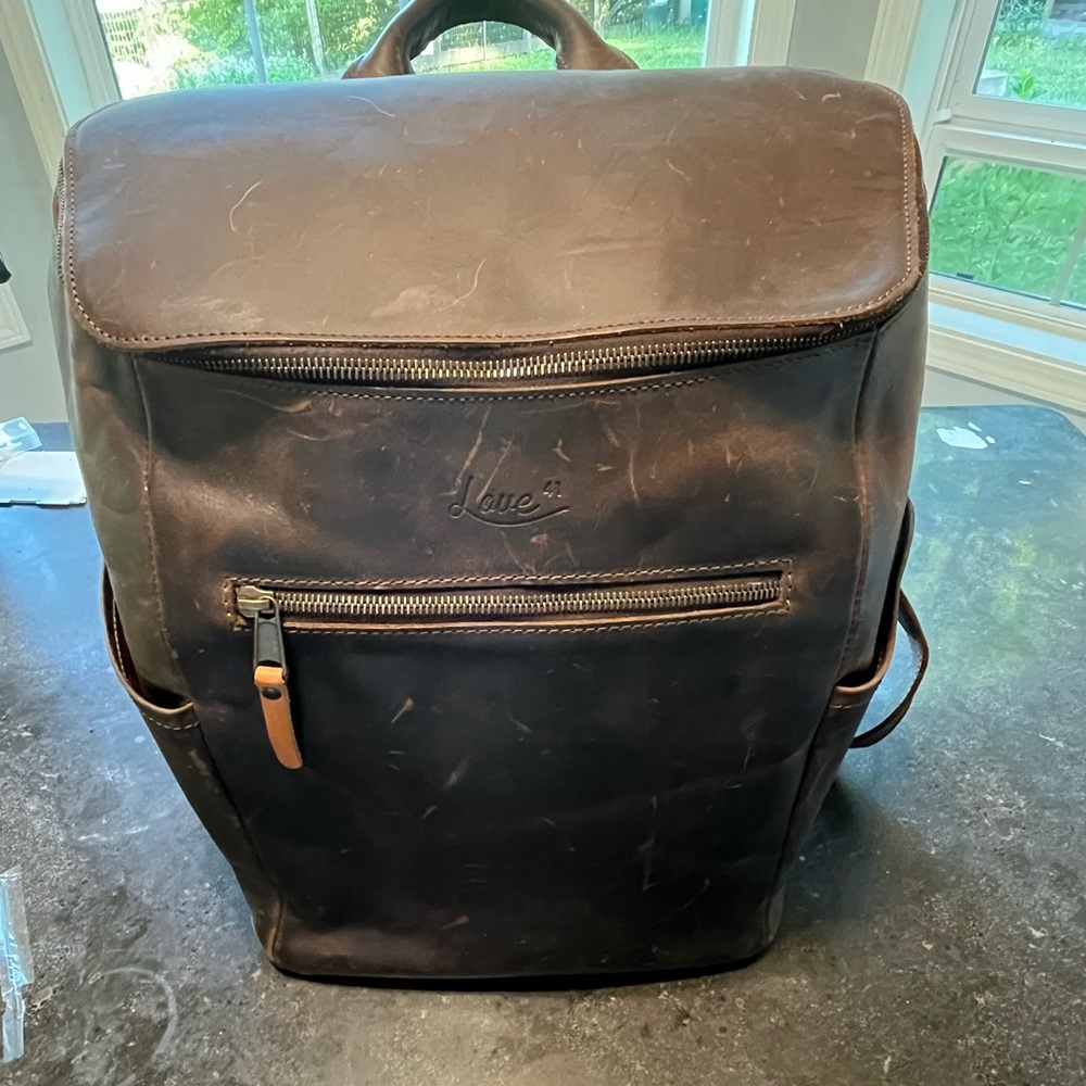 Love 41 Dark Brown Leather Backpack